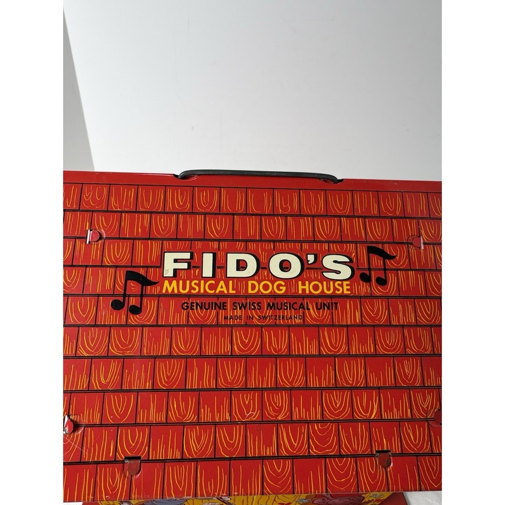 Fido's Musical Dog House Metal Toy Ohio Art Co. w/ Swiss Music Unit Vintage READ - Picture 11 of 16